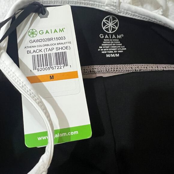 Gaiam (M) Strappy Wireless Sports Bra Med-Impact Racerback Workout Yoga Bralette - Picture 9 of 14